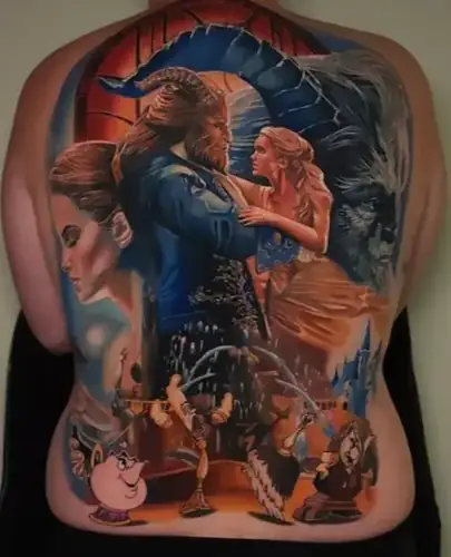 Color realism back piece tattoo by Skin Design Nashville