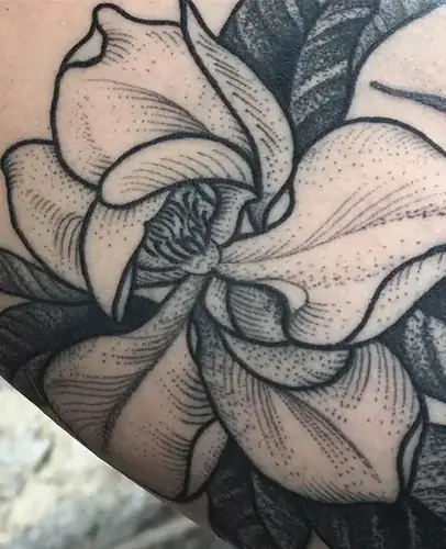 Magnolia fine line tattoo - Sunrise Tattoo Nashville
