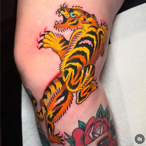 MOM dagger heart traditional tattoo by Sasha Vandal