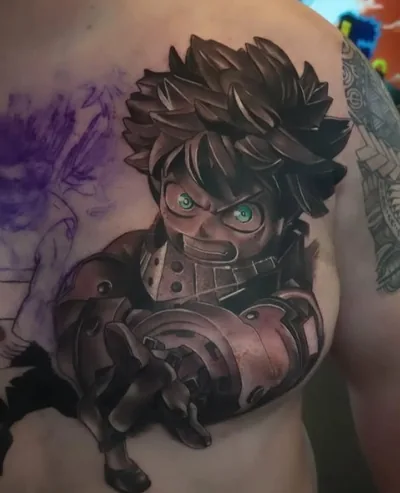 Color realism full back piece tattoo by Skin Design