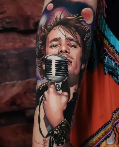 Color realism portrait tattoo by Skin Design