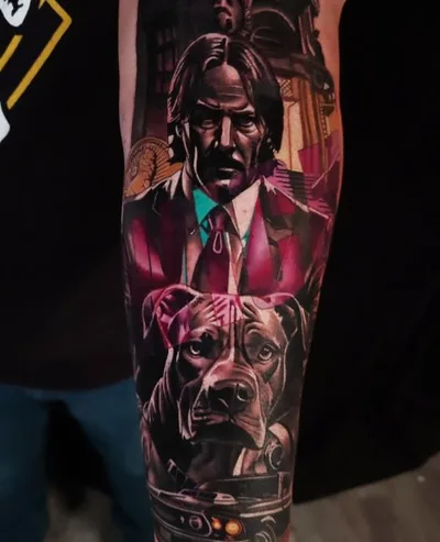 Color realism action sleeve tattoo by Skin Design
