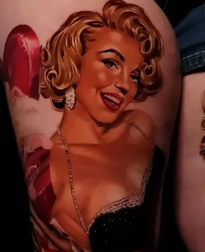 Color realism anime chest tattoo by Skin Design
