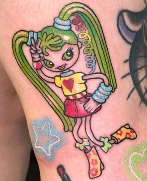 Kawaii fruit characters tattoo by Someones Weird Sister Nashville