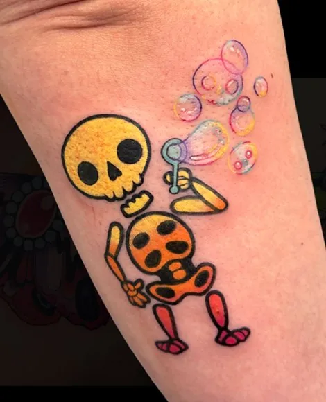 Kawaii Kirby boba tea tattoo by Someones Weird Sister Nashville
