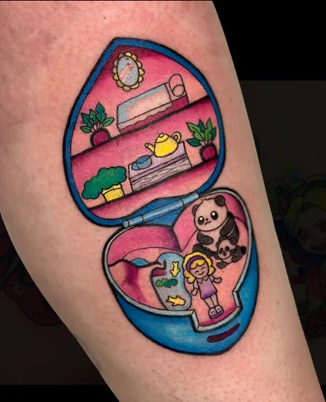 Kawaii Gir cartoon tattoo by Someones Weird Sister Nashville